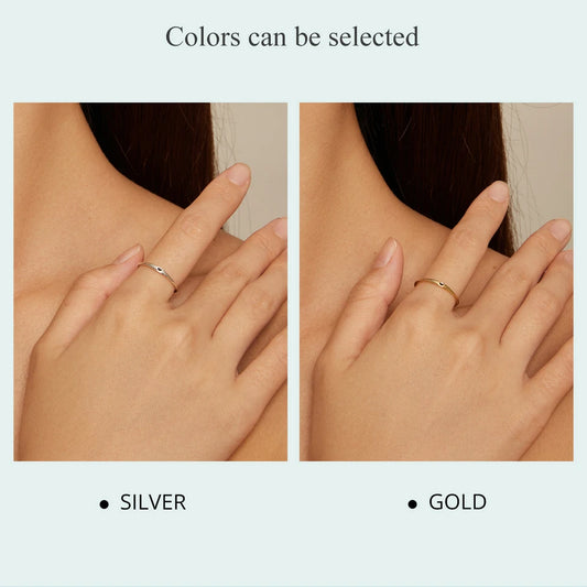 Diamond 925 Sterling Silver Simple Carve Heart Wedding Band Stackable Promise Ring for Her 2 Colors Size 5-10