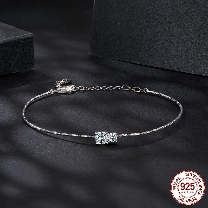 Diamond Sparkling Moissanite Starlight Bracelet Adjustable Strand Bracelet for Women Engagement Birthday Gift Fine Jewelry MSB024