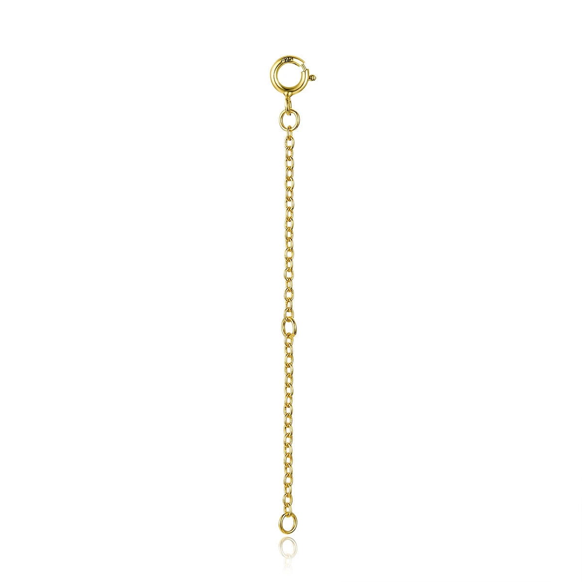 Diamond 14K Gold Plated 925 Sterling Silver Extended Chains with Lobster Clasps for DIY Necklace Extension Chain Jewelry Making