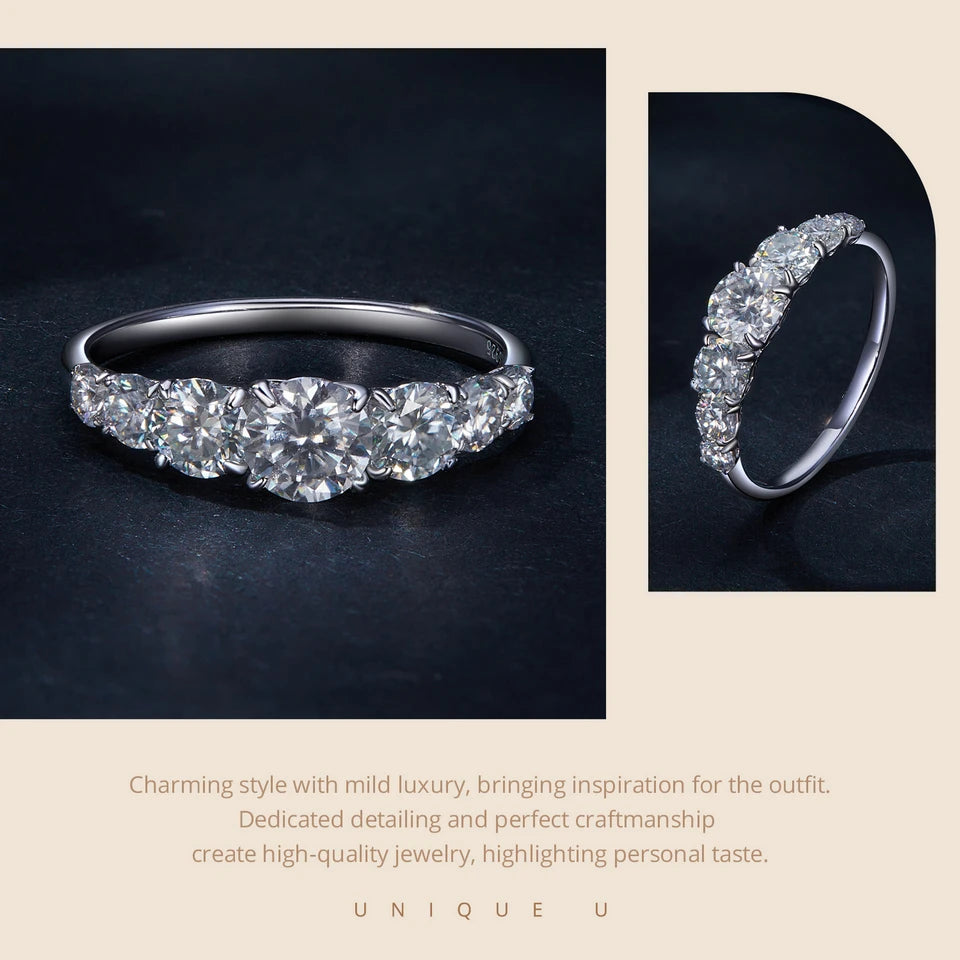 Diamond Color VVS1 EX Moissanite Ring Delicate Lab Diamond Ring 925 Sterling Silver for Women Engagement Wedding Jewelry