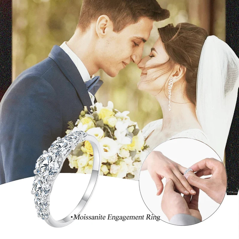Diamond Color VVS1 EX Moissanite Ring Delicate Lab Diamond Ring 925 Sterling Silver for Women Engagement Wedding Jewelry