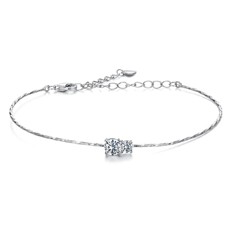Diamond Sparkling Moissanite Starlight Bracelet Adjustable Strand Bracelet for Women Engagement Birthday Gift Fine Jewelry MSB024