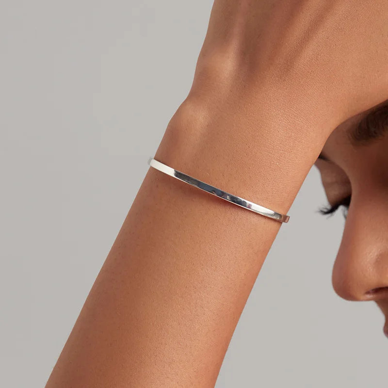 Diamond U Engrave Courage Bangle "Nothing is impossible" Fashion Hot Sale 925 Sterling Silver Jewelry for Man and Women SCB160