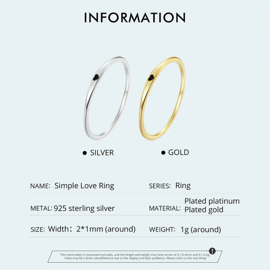 Diamond 925 Sterling Silver Simple Carve Heart Wedding Band Stackable Promise Ring for Her 2 Colors Size 5-10