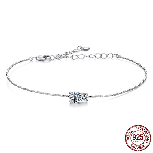 Diamond Sparkling Moissanite Starlight Bracelet Adjustable Strand Bracelet for Women Engagement Birthday Gift Fine Jewelry MSB024