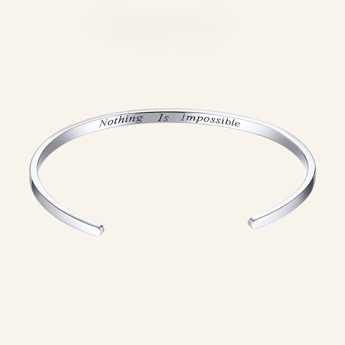 Diamond U Engrave Courage Bangle "Nothing is impossible" Fashion Hot Sale 925 Sterling Silver Jewelry for Man and Women SCB160
